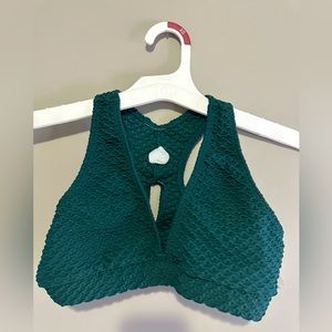 green sports bra